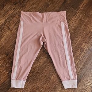 Athleta Pink Leggings with White Accents